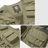 preiswerte Westen-Herren Weste für Wanderer Wander-Fleeceweste Ärmellos Weste Außen Atmungsaktiv Komfortabel Mehrere Taschen Polyester Schwarz Armeegrün Rot Jagd Angeln Klettern