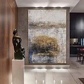 preiswerte Abstrakte Gemälde-handgemaltes beige-braunes abstraktes Ölgemälde handgemachte Wandkunst braune Leinwandgemälde moderne Wandkunst böhmische abstrakte Malerei neutral strukturiertes Ölgemälde Wandkunst Bild
