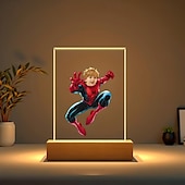 baratos Presentes Personalizados-luz noturna usb personalizada com foto, luz noturna personalizada com rosto de criança de super-herói, luz noturna acrílica, decoração de natal, presentes para fãs de super-heróis