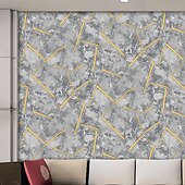 baratos Papel de Parede-1 rolo de papel de parede minimalista não autoadesivo com linhas geométricas 3d e listras irregulares em pvc, papel de parede à prova d&#039;água para sala de estar