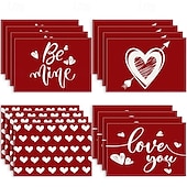 economico Tovagliette-set di 4 tovagliette per San Valentino romantiche e decorative con motivi a forma di cuore o rosa resistenti e resistenti al calore perfette per aggiungere un tocco d&#039;amore all&#039;arredamento della tua