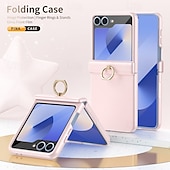 Недорогие Чехлы для Samsung-Чехол для телефона для Samsung Galaxy Z Flip 6 Z Flip 5 Задняя Обложка Кольцевой Застежка Ударопрочный Ретро PC