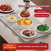 お買い得  調理器具-家庭用インテリジェント定温加熱多機能加熱カッティングボード折りたたみフレキシブルロール可能シリコン断熱ボード加熱