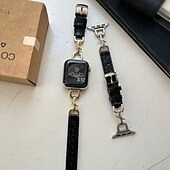 cheap Apple Watch Bands-Leather Link Compatible with Apple Watch band 38mm 40mm 41mm 42mm 44mm 45mm 49mm Metal Clasp Adjustable PU Leather Strap Replacement Wristband for iwatch Ultra 2 Series 9 8 7 SE 6 5 4 3 2 1