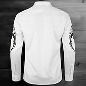economico Camicia vintage-Per uomo Teschi cool Camicia con Bottoni Manica Lunga Moda Casual Abbigliamento da sera Streetwear Quotidiano Autunno Inverno Primavera &amp; Estate Colletto a Camicia Cardigan con Bottoni Stampa 3D Blu