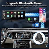 baratos Eletrónica para automóveis-estéreo de carro sem fio para apple carplay com câmera de painel 2.5k 1080p câmera de backup tela sensível ao toque portátil navegação gps para carro receptor de som de carro com bluetooth airplay aux/fm