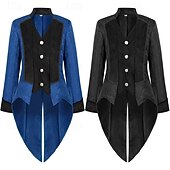 お買い得  アウター-パンク＆ゴシック 中世 ルネッサンス コート ジャケット テールコート プリンス 貴族 仮装 男性用 スチームパンク ハロウィーン マスカレード イベント／パーティー マスカレード 成人 コート
