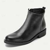 cheap Dress Boots-Men&#039;s Classic Black Ankle Boots – Sleek Minimalist Design with Side Zip, Comfortable Everyday Footwear for Fall &amp; Winter