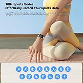 preiswerte Smartwatch-JR-FT5 Plus Smartwatch 1.96 Zoll Smartwatch Fitnessuhr Bluetooth Schlaf-Tracker Herzschlagmonitor Wecker Kompatibel mit Android iOS Damen Herren Freisprechanlage Wasserdicht Benutzerdefiniertes Wählen
