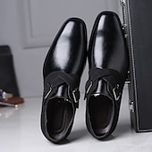 economico Semi-formale-scarpe da uomo con cinturino alla caviglia in pelle sintetica e pelle scamosciata bicolore – eleganti scarpe eleganti con fibbia per occasioni formali