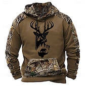 abordables sudaderas con capucha 3d para hombre-Hombre Sudadera Marrón 2# Marrón 3# Marrón Con Capucha Color Camuflaje camuflaje Impresión 3D Fresco Otoño Invierno Ropa Sudaderas con capucha Sudaderas
