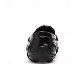 billige Semi-formell-burgunder loafers med krokodillemønster for menn med duskdetalj og sklisikker såle - luksuriøse slip-on sko for fritids- og formell bruk