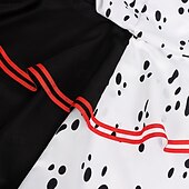 abordables Disfraces de mujer-Ciento un dálmatas Cruella de Vil Traje de cosplay Capa Clásico Cosplay de película for Hombre Mujer Adulto Navidad Víspera de Todos los Santos Carnaval Evento / Fiesta