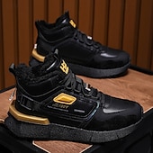 economico Sneakers da uomo-sneakers alte invernali da uomo con fodera in pelliccia sintetica – caldi stivali da neve con lacci per attività all&#039;aperto, suola impermeabile e antiscivolo, elegante design beige
