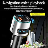お買い得  車用Bluetoothキット/ハンズフリー-bc41 車用 mp3 プレーヤー 車載充電器、qc3.0 急速充電、カラフルなアンビエント ライト、FM トランスミッター、デュアル USB ポート