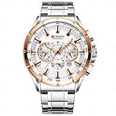 economico Orologi al quarzo-Orologio al quarzo CURREN da uomo moda outdoor orologio da polso casual luminoso calendario impermeabile orologio in acciaio