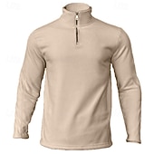 billige Basic gensere-Herre Genser Polarfleece Kvart glidelås genser Svart Militærgrønn Kakifarget Mørkegrå Lyseblå Halv glidelås عادي Sport &amp; Utendørs Daglig Ferie Polyester Gatemote Grunnleggende Fritid Høst vinter Klær