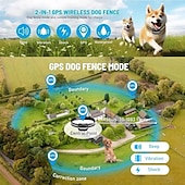 cheap Dog Training &amp; Behavior-2 In 1 Outdoor Dog Pets GPS Fence &amp; Training Collar Anti Runaway Wireless Boundary Containment Easy Setup Waterproof Rechargeabe
