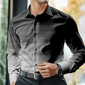 preiswerte Businesshemden für Herren-Herren Verlaufsstreifen Oberhemd Knopfhemd Langarm Business-Casual Formal Geschäft Täglich Herbst Winter Frühling Sommer Hemdkragen Knopf hoch 3D-Druck Schwarz Rote Blau Purpur