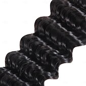 cheap 3 Bundles Human Hair Weaves-3 Bundles Hair Weaves Brazilian Hair Deep Wave Human Hair Extensions 8-28 Inch