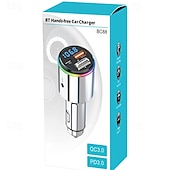 お買い得  車用Bluetoothキット/ハンズフリー-FMトランスミッター、車載MP3プレーヤー、急速充電、QC 3.0、ハンズフリー通話、デュアルPD充電器、Bluetooth