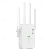 cheap Wireless Routers-1200M WiFi Repeater Universal Wireless Coverage Extender Compatible AP Mode WiFi Repeater Wall Plug Plug and Play Type