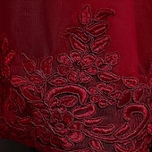billige Blomsterkjoler-Blomsterpikekjole Barn Jente Prinsesse kjole Ytelse Bryllup Fest Elegant Vakker Netting Helfarge Ermeløs Crew-hals Vinrød Hvit 4 år +