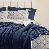お買い得  ブランケット＆毛布-ソファ用シェルパフリーススローブランケット - 冬用の厚手で暖かいブランケット、女性への柔らかいふわふわのブランケットギフト