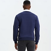 billiga Herrarnas Elite Huvtröjor &amp; Sweatshirts-Herr Polo sweatshirt Aprikos Svart Gul Rubinrött Marinblå Polokrage Slät Ledigt Dagligen Sport icke-tryck Häftig Ledigt Fleeced Vår &amp; Höst Kläder Pull Tröjor Långärmad