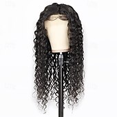 economico Parrucche lace front capelli veri-parrucca di capelli umani remy 4*4 pizzo trasparente parrucca di capelli umani onda d&#039;acqua parrucca di pizzo colore naturale densità 150%