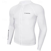 cheap Rash Guards-Men&#039;s Swim Shirt Lightweight Long Sleeve Swimwear Swimsuit Front Zip Swimming Surfing Beach Water Sports Printed Summer Spring Autumn