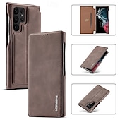 abordables Coques Samsung-Housse de téléphone pour Samsung Galaxy S24 Ultra S24 Plus S24 S23 S23 Ultra S22 S22 Plus Ultra S21 Ultra S21 FE S21 Coque flip avec emplacement pour carte magnétique antichoc rétro TPU PU cuir