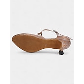 abordables Chaussures de danses latines-chaussures de danse latine métalliques élégantes pour femmes avec semelle en daim souple et bride en T | parfaites pour l&#039;entraînement et les performances