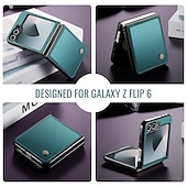 cheap Samsung Cases-Phone Case For Samsung Galaxy Z Flip 6 Z Flip 5 Back Cover Magnetic Support Wireless Charging Card Slot Retro TPU PU Leather