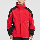 preiswerte Softshell-, Fleece- &amp; Wanderjacken-Herren Soft Shell Jacke Wanderjacke Winter Draussen Patchwork warm Fleece-Futter Windundurchlässig Wasserdicht 3-in-1-Jacke Winterjacken Windbreaker-Jacke Reisen Dunkelgrau Schwarz Elfenbein Gelb Rot