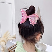 preiswerte Haarspangen-kinderkleidung Mädchen Haarzubehör Aktiv Süß Party Geburtstag Meerjungfrau Weiß Rosa