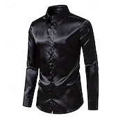 economico camicia da uomo con bottoni-Per uomo Camicia Camicia Estiva Camicia casual Camicia da Spiaggia Camicia con Colletto Camicia con Bottoni Nero Bianco Giallo Rosso Blu marino Manica Lunga Semplice Bavero Vacanza Camicia hawaiana