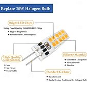 abordables Ampoules LED double broche-Ampoules LED à culot à deux broches G4 5 W T3 JC équivalent à une lampe halogène 30 W AC/DC 12 V 24 V lumières LED à intensité variable blanc chaud pour lustre sous éclairage d&#039;armoire 10 pièces