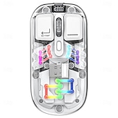abordables Souris-Souris double mode transparente bt5.0 2.4g commutation à un bouton type-c 400mah souris rechargeable vitesse de mouvement à trois niveaux lumières rvb réglables housse pc magnétique pilotes