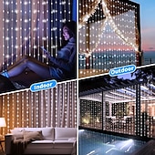 economico Striscie luci ad energia solare-luci a stringa da 3 m alimentate ad energia solare 300 LED con telecomando a 13 tasti bianco caldo bianco freddo blu luci natalizie per interni festa matrimonio 1 pz