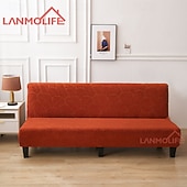 billiga Sofföverdrag-jacquard futon överdrag bäddsoffa överdrag enfärgad utan armstöd bäddsoffa överdrag hög elastisk hopfällbar möbel skyddsöverdrag