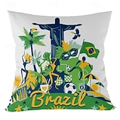 baratos Capa de almofada de férias-capa de almofada decorativa carnaval 1 peça capa de almofada quadrada macia fronha para quarto sala de estar sofá cadeira