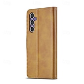 お買い得  サムスン用ケース-Samsung Galaxy S24 S24 Ultra Plus S24 FE S23 S22 S21 S20 Ultra Plus FE S25 Ultra用のスタンドホルダー、マグネットカードスロット、レトロTPU PUレザーのフリップカバー