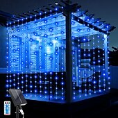 economico Striscie luci ad energia solare-luci a stringa da 3 m alimentate ad energia solare 300 LED con telecomando a 13 tasti bianco caldo bianco freddo blu luci natalizie per interni festa matrimonio 1 pz