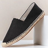 halpa Miesten loaferit ja nauhattomat kengät-miesten beige canvas espadrille-slip-on kengät juuttiköysipohjalla – mukavat kesäiset vapaa-ajan jalkineet