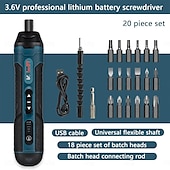 levne El Araçları-mini elektrický šroubovák 3,6 V sada elektrických šroubováků s led 20/105 kusů sada akumulátorových šroubováků 4 rychlosti 5 nm a 2,5 nm