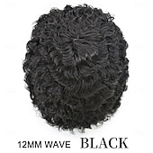 economico Pezzi di capelli umani e toupet-toupet afro per uomini neri, unità di capelli intrecciati, ricci crespi, pizzo completo, toupet per uomini afroamericani, sistemi di sostituzione dei capelli umani, parrucca a toppa per capelli ricci