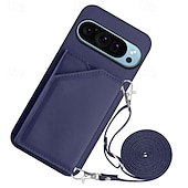 זול תיק טלפון אחר-טלפון מגן עבור Pixel 9 Pro Pixel 9 Pro XL Pixel 8 Pro Pixel 8 פיקסל 9 כיסוי אחורי עם מעמד עם שרוך חריץ לכרטיס רטרו TPU עור PU