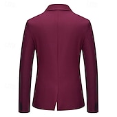 preiswerte Herren Klassische Blazer-Herren Blazer Sakko Geschäft Cocktailparty Hochzeitsfeier Modisch Brautkleider schlicht Frühling &amp; Herbst Baumwollmischung Farbblock Patchwork Knopf Komfortabel Einreihiger Verschluss Blazer Schwarz