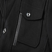 abordables Gabardina para hombre-Hombre Abrigo de invierno Abrigo de lana Sobretodo Abrigo corto Exterior Trabajo Otoño invierno Lana Resistente al Viento Templado Ropa de calle Ropa Brasieres Esencial Color sólido Cuello enrollado